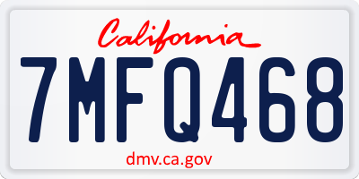 CA license plate 7MFQ468