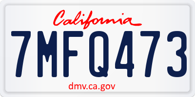 CA license plate 7MFQ473