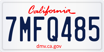 CA license plate 7MFQ485