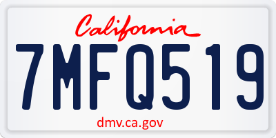 CA license plate 7MFQ519