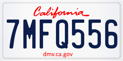 CA license plate 7MFQ556