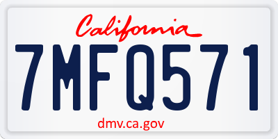 CA license plate 7MFQ571