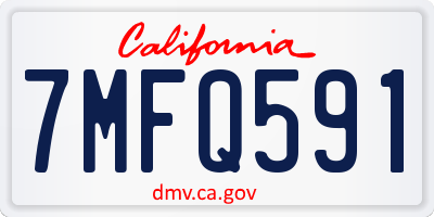 CA license plate 7MFQ591