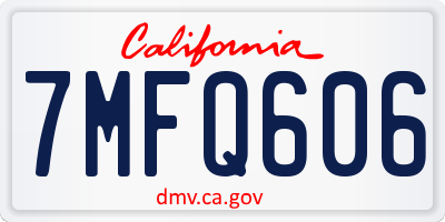 CA license plate 7MFQ606