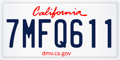 CA license plate 7MFQ611