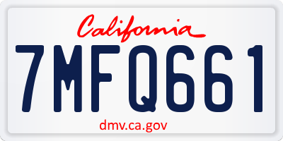 CA license plate 7MFQ661