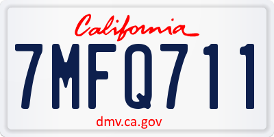 CA license plate 7MFQ711