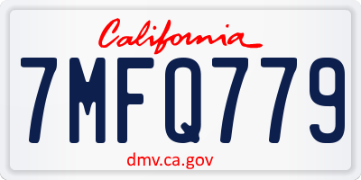 CA license plate 7MFQ779
