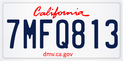 CA license plate 7MFQ813