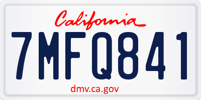 CA license plate 7MFQ841
