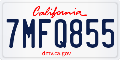 CA license plate 7MFQ855