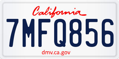 CA license plate 7MFQ856