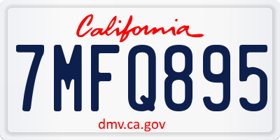 CA license plate 7MFQ895