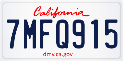 CA license plate 7MFQ915