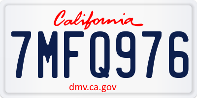 CA license plate 7MFQ976