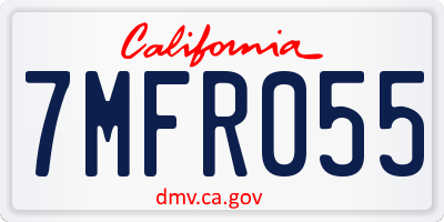 CA license plate 7MFR055