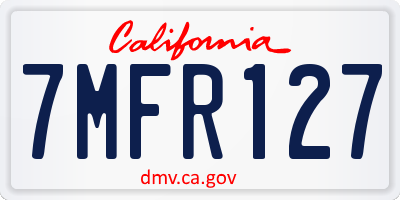 CA license plate 7MFR127