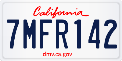 CA license plate 7MFR142