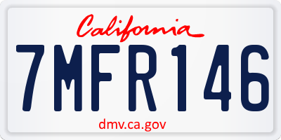 CA license plate 7MFR146