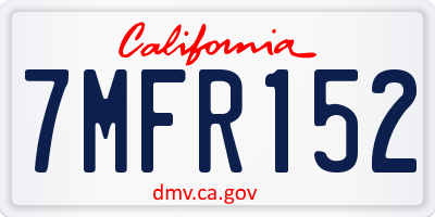 CA license plate 7MFR152