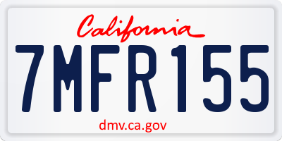 CA license plate 7MFR155