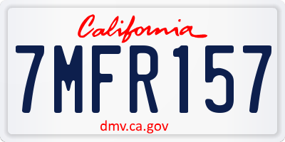 CA license plate 7MFR157