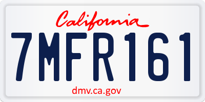 CA license plate 7MFR161