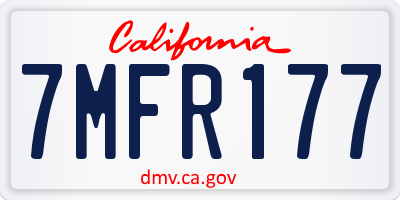 CA license plate 7MFR177