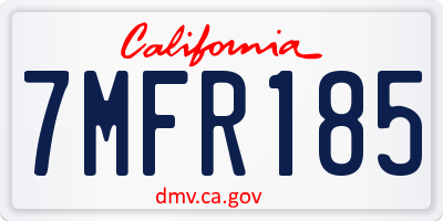 CA license plate 7MFR185