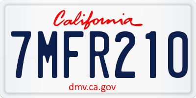 CA license plate 7MFR210