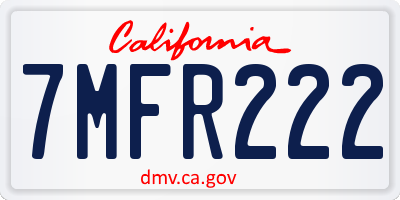 CA license plate 7MFR222