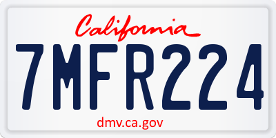 CA license plate 7MFR224