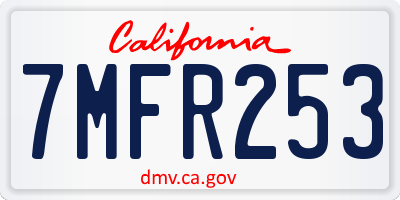 CA license plate 7MFR253