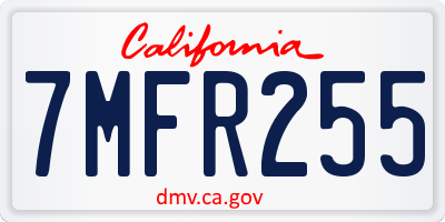 CA license plate 7MFR255