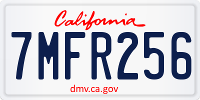 CA license plate 7MFR256