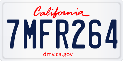 CA license plate 7MFR264