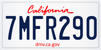 CA license plate 7MFR290