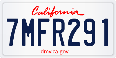 CA license plate 7MFR291