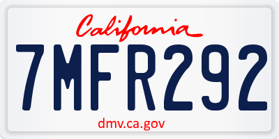 CA license plate 7MFR292