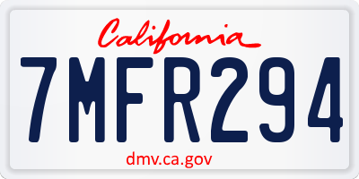 CA license plate 7MFR294