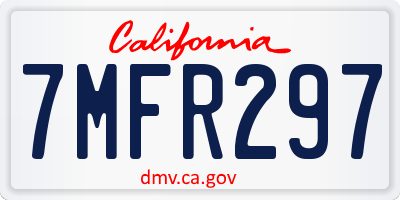 CA license plate 7MFR297