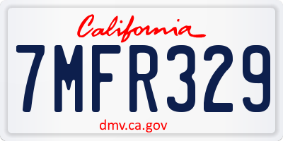 CA license plate 7MFR329