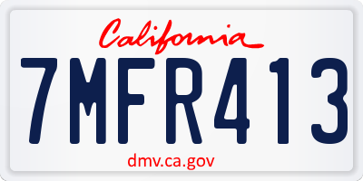 CA license plate 7MFR413