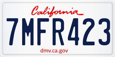 CA license plate 7MFR423
