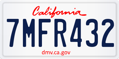 CA license plate 7MFR432