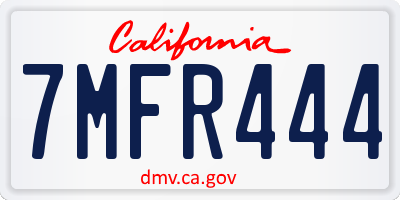 CA license plate 7MFR444