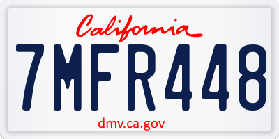 CA license plate 7MFR448