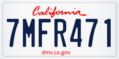 CA license plate 7MFR471