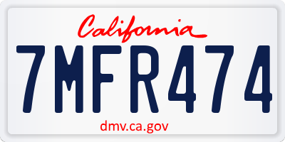 CA license plate 7MFR474