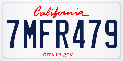 CA license plate 7MFR479
